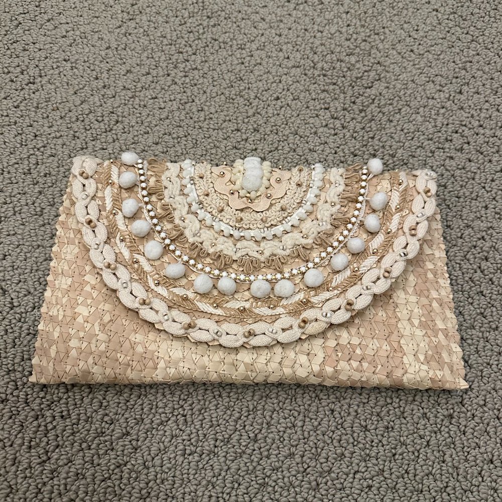 Mystique Raffia Clutch